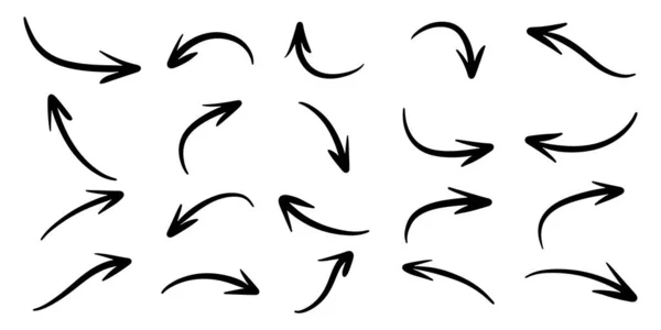 一组手绘矢量箭头在白色背景上点缀 设计元素矢量图解 — 图库矢量图片