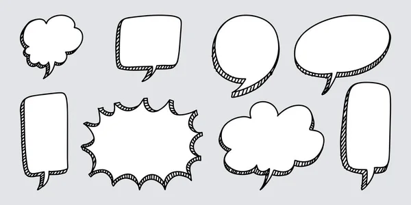 Konuşma Baloncuklarının Çizim Stili Elle Çizilmiş Kavram Tasarımı Için — Stok Vektör