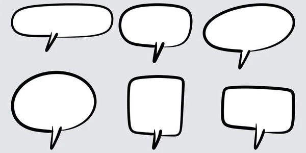 Konuşma Baloncuklarının Çizim Stili Elle Çizilmiş Kavram Tasarımı Için — Stok Vektör
