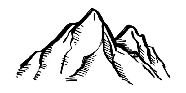 Doodle Sketch Style Mountain Vector Illustration Concept Design — ストックベクタ