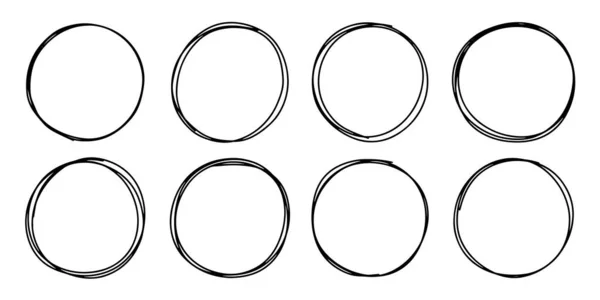 Handritad Tecknad Cirkel Linje Vektor Illustration Klotter Skiss Stil För — Stock vektor