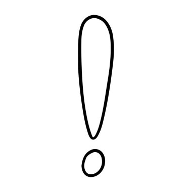 Doodle sketch style of Hand drawn exclamation point vector illustration.