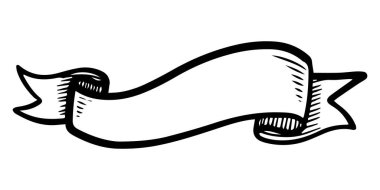 Karalama taslak stili kurdele afiş el çizimi çizimi. kavram tasarımı için.