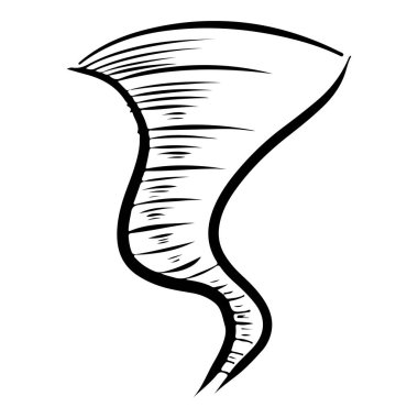 Tornado karikatür el çizimi tasarım için çizim biçimi.