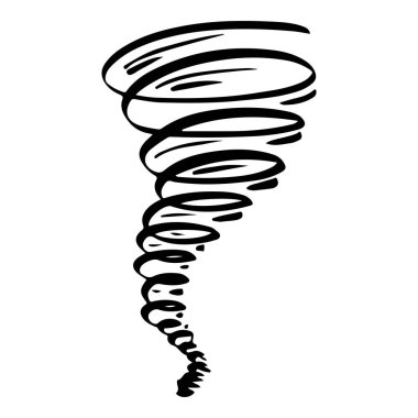 Tornado karikatür el çizimi tasarım için çizim biçimi.