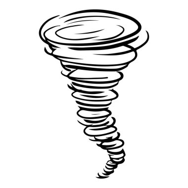 Tornado karikatür el çizimi tasarım için çizim biçimi.
