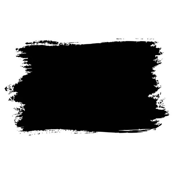 ブラシストロークブラシラインブラックペイントグランジ 白地に孤立した手描きのグラフィック要素 ベクターイラスト — ストックベクタ