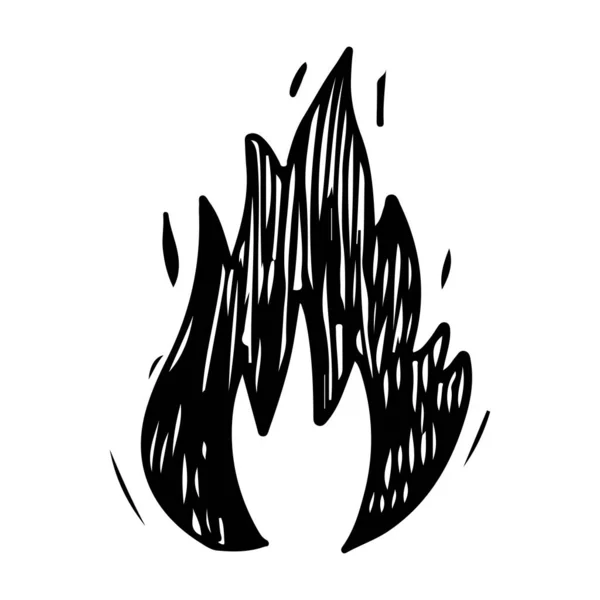 Ateş Vektörü Illüstrasyonunun Karalama Çizim Biçimi — Stok Vektör