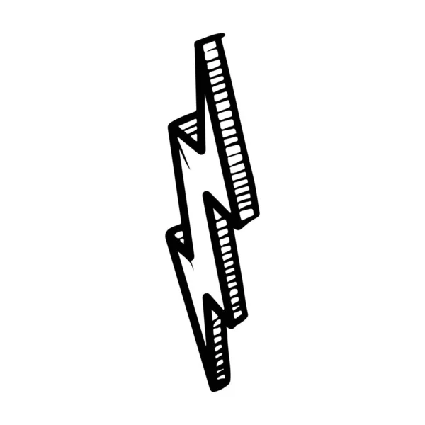 Doodle Croquis Style Foudre Électrique Symbole Vectoriel Illustration Pour Conception — Image vectorielle