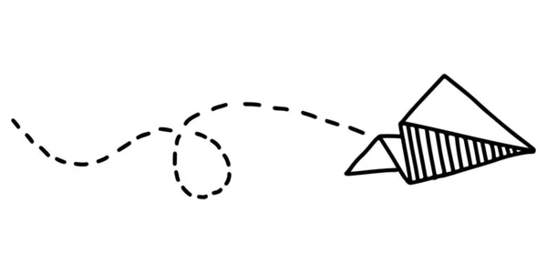 Doodle Sketch Style Paper Plane Icon Vector Illustration Concept Design — ストックベクタ