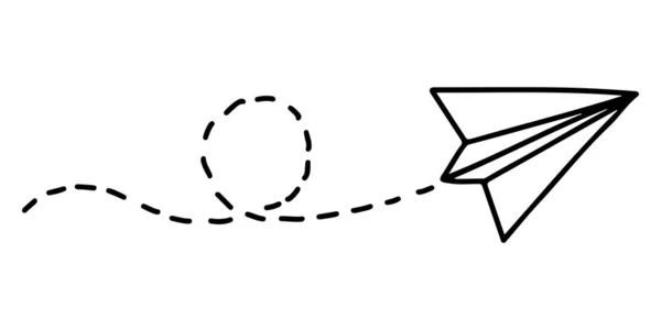 Doodle Sketch Style Paper Plane Icon Vector Illustration Concept Design — Vetor de Stock