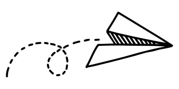 Doodle Sketch Style Paper Plane Icon Vector Illustration Concept Design — Image vectorielle
