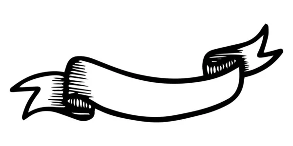 Doodle Σκίτσο Στυλ Της Κορδέλας Banner Ζωγραφισμένα Στο Χέρι Εικόνα — Διανυσματικό Αρχείο