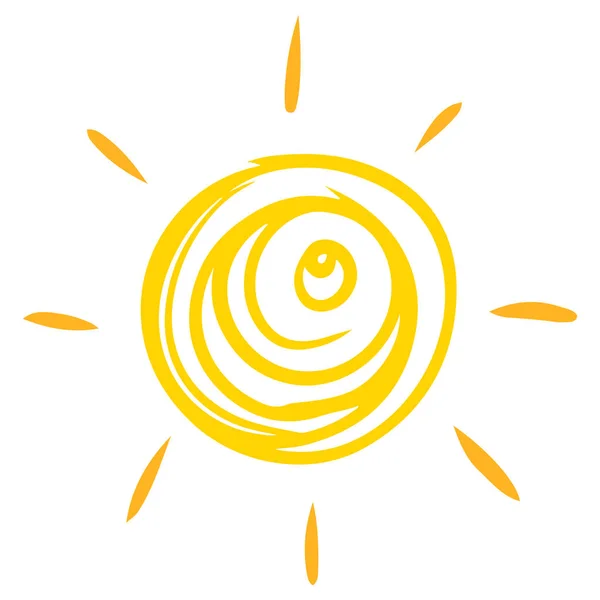 Лапшичный Эскиз Стиле Солнечных Карикатур Нарисованных Вручную Концептуального Дизайна — стоковый вектор