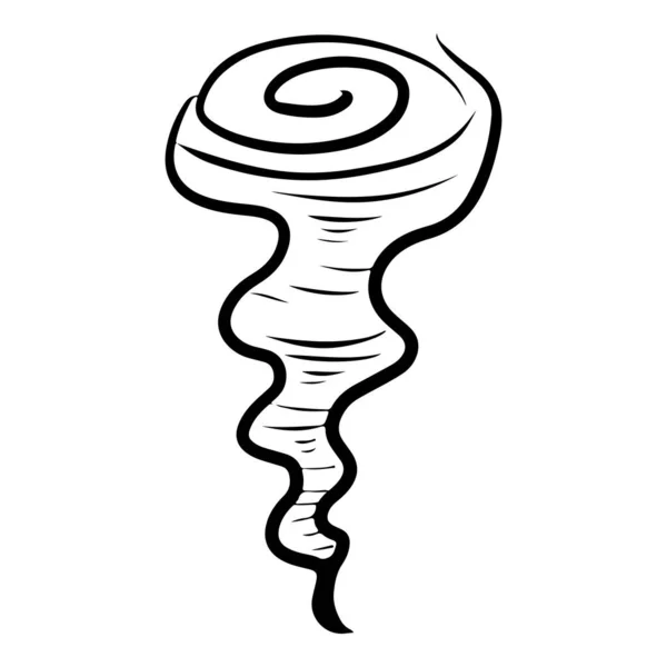 Doodle Schizzo Stile Del Cartone Animato Tornado Illustrazione Disegnata Mano — Vettoriale Stock