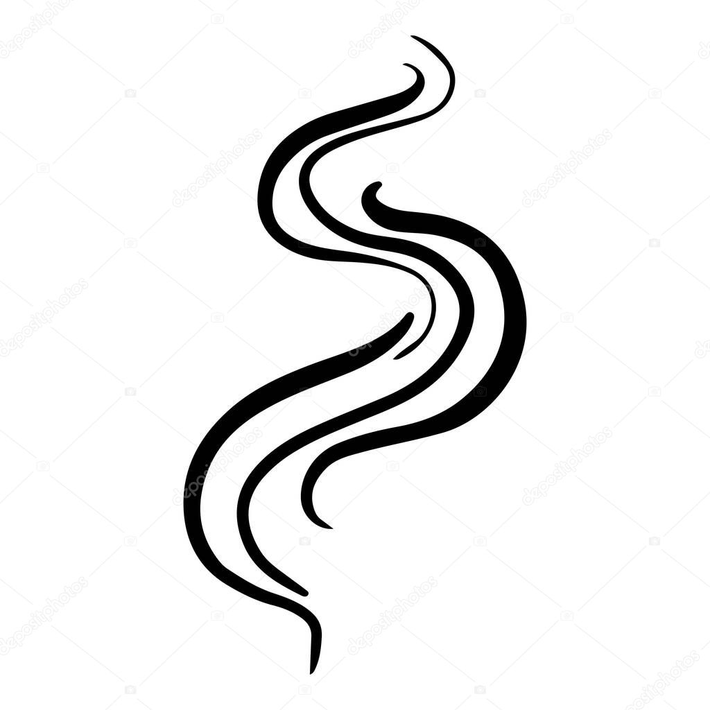 Doodle sketch style of smoke symbol drawn illustration for concept design.