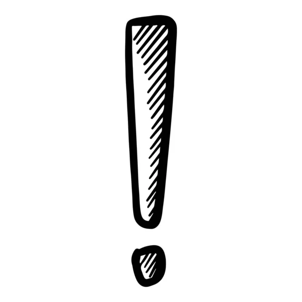 Doodle Sketch Style Hand Drawn Exclamation Point Vector Illustration —  Vetores de Stock