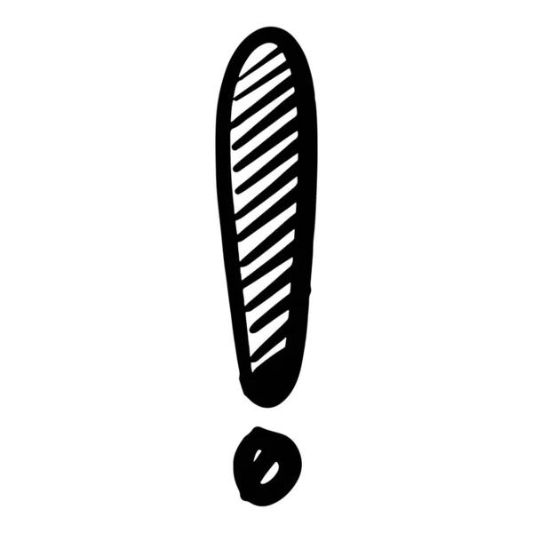 Doodle Sketch Style Hand Drawn Exclamation Point Vector Illustration — Stockvektor