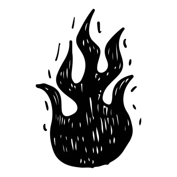 Doodle Skecz Stylu Ręcznie Rysowane Ogień Izolowany Białym Tle Ilustracja — Wektor stockowy