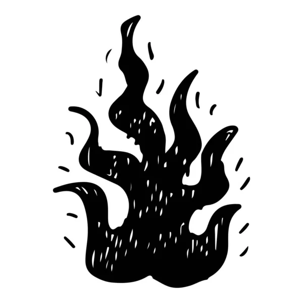 Doodle Sketch Style Hand Drawn Fire Isolated White Background Vector — Stock Vector