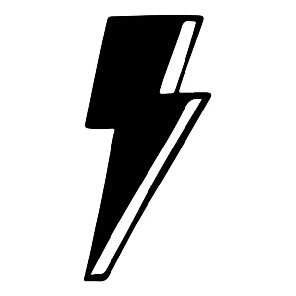Doodle Skica Styl Elektrický Blesk Symbol Vektorové Ilustrace Pro Koncepci — Stockový vektor