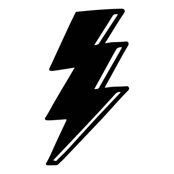 Doodle Sketch Style Electric Lightning Bolt Symbol Vector Illustration Concept — Stock Vector