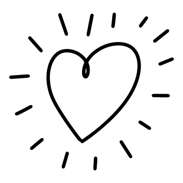 Doodle Σκίτσο Στυλ Της Απεικόνισης Διάνυσμα Καρδιές Εικονίδιο Για Σχεδιασμό — Διανυσματικό Αρχείο