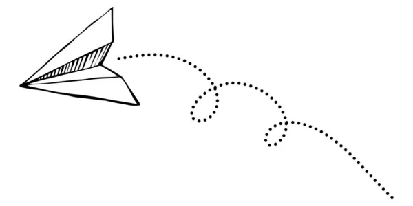 Doodle Skica Styl Papírové Roviny Ikony Vektorové Ilustrace Pro Koncepci — Stockový vektor
