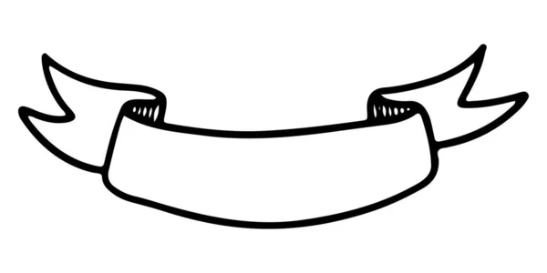 Doodle Croquis Style Bannière Ruban Illustration Dessinée Main Pour Conception — Image vectorielle