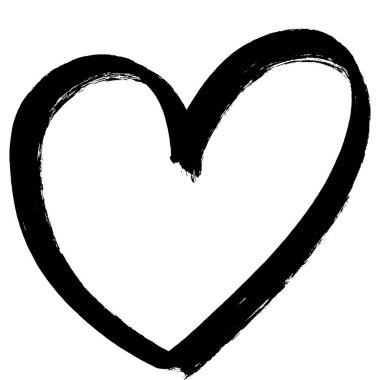 Konsept tasarımı için karalama çizim stili kalp ikonu vektör çizimi.