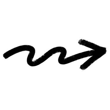 Beyaz arkaplana el çizimi vektör oku karalaması. Kalın fırça çizilmiş ok. vektör illüstrasyonu.