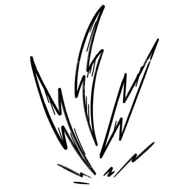 Konsept tasarım için elektrik yıldırım sembolü çizim biçimi.