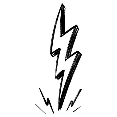 Konsept tasarım için elektrik yıldırım sembolü çizim biçimi.