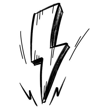 Konsept tasarım için elektrik yıldırım sembolü çizim biçimi.