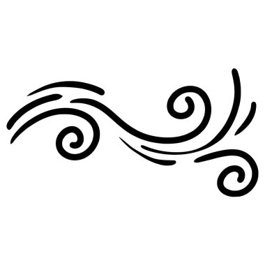 Rüzgarın eskiz stili konsept tasarımı için çizilmiş el çizimi çizimi.