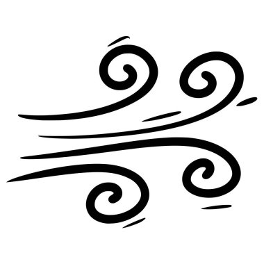 Rüzgarın eskiz stili konsept tasarımı için çizilmiş el çizimi çizimi.