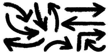 El çizilmiş vektör okları beyaz arkaplana karalama yapar. tasarım element vektör illüstrasyonu.