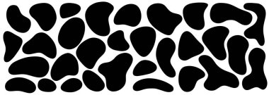 Organik leke, leke. Beyaz arka planda izole edilmiş rastgele organik geometrik yuvarlak desen. Rastgele leke, mürekkep lekesi. vektör illüstrasyonu.