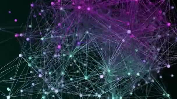 Moleküler Yapı Pleksus Teknoloji Parçacıkları Arkaplanı Dijital Veri Yapıları Bağlantılarının — Stok video