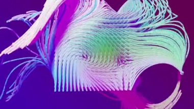 Küp Etrafındaki Soyut Geometrik Şekiller. Bilgisayar küplerden soyut geometrik şekiller üretti. Üç boyutlu yapılar oluşturuluyor. Modern zemin.