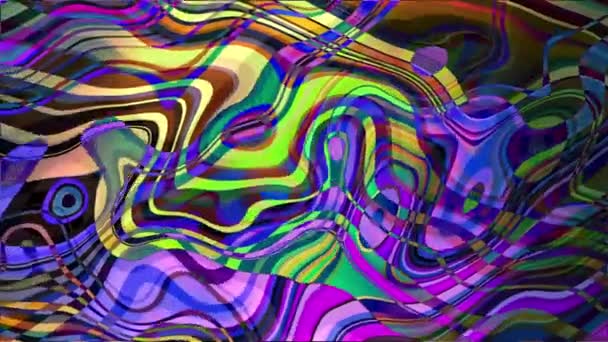 Динамические Волны Красочных Психологических Кругов Можете Использовать Видео Качестве Фона — стоковое видео