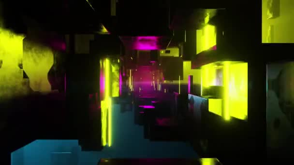 Futuristic Sci Cyber Tunnel Hud Loop Looping Motion Graphics Piece — Video Stock
