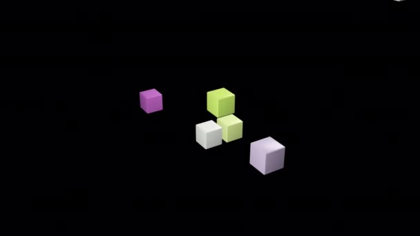 Cubi Colorati Sfondo Animazione Loop Affari Finanza Tecnologia Scienza Concetto — Video Stock