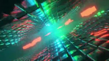Soyut Dijital Fütürist Tünel Arkaplanı. Hareketli grafik hiperuzay kavramı. Kusursuz döngü 3D render, vj döngüsü.