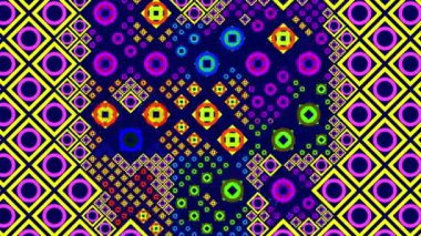 Dijital Veri Renkli Desenler Döngü Arkaplanı. Fütürist elementler, çizgiler ve sayılarla donatılmış soyut teknolojik arka plan. Projenizde arkaplan ve sunumunuz için mükemmel.