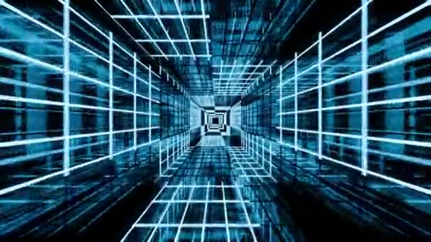Transmisión Datos Dentro Del Túnel Cibernético Animación Datos Ciberdigitales Dentro — Vídeo de stock