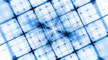 Yüksek teknolojili bir Fütürist Uzay Arkaplanı 'nda uçmak. Dijital veri ağı. Yüksek bilgi teknolojileri. Kusursuz döngü soyut arkaplan. Bilim kurgu teması. Döngüsel.