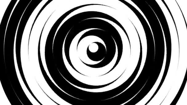 Black White Spiral Tunnel Hypnotic Illusion Animation Background High Quality — Stock Video