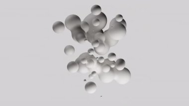 Soyut 3D Blobs White Metaballs Dönüşüm Döngüsü. Nesneyi izole edip kendi arkaplanınıza yerleştirebilirsiniz..