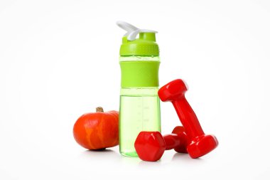 Spor ve Sonbahar kavramı, beyaz arkaplanda izole